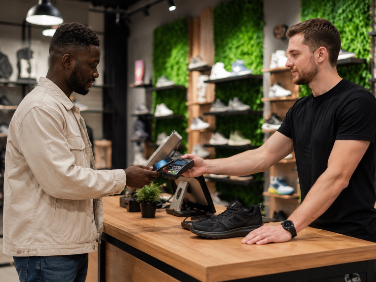 Checkout at a sneaker store