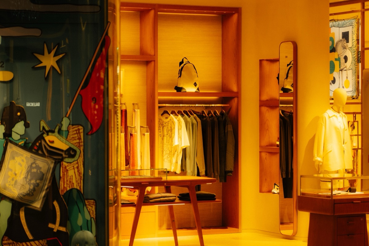 Warmly lit boutique interior